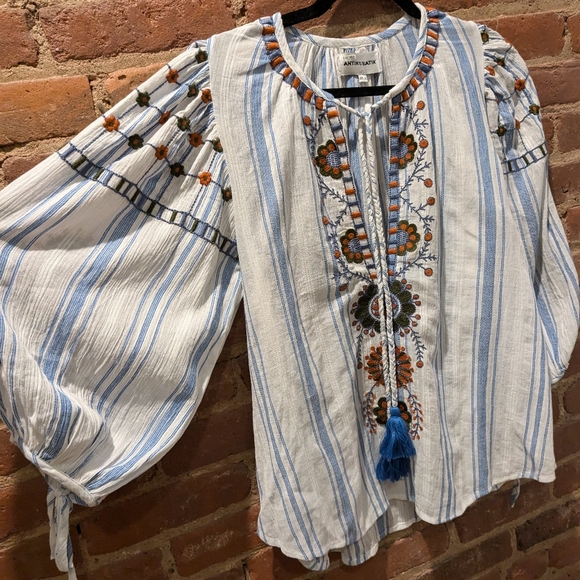 Anthropologie Antik Batik Camilla‎ Embroidered Peasant Blouse - Size XS - Picture 6 of 9